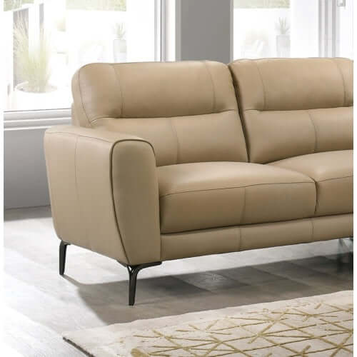 Top Grain Leather Right Facing Chaise Sofa Sectional 94"L