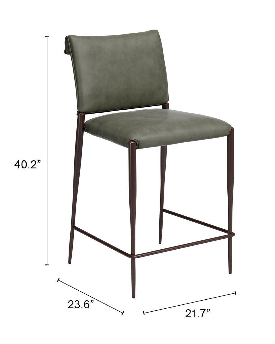 Freesia Olive Green Counter Stool (Set of 2)