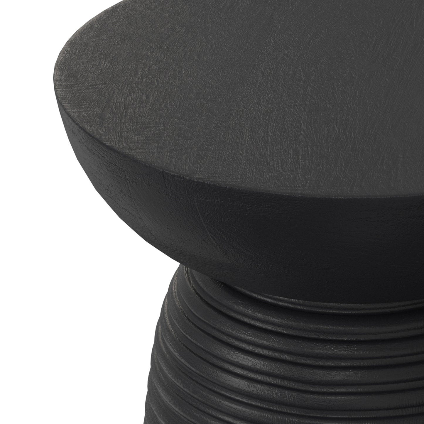 Boyd Black Ribbed Wood Accent Table – 13" Accent Table – view 8