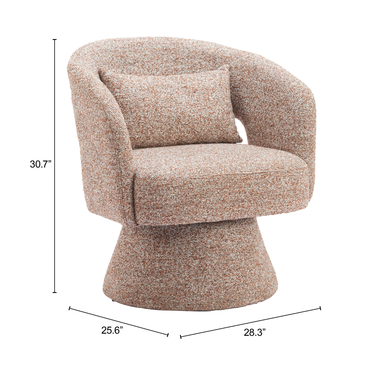 Liva Frosty Brown Swivel Chair