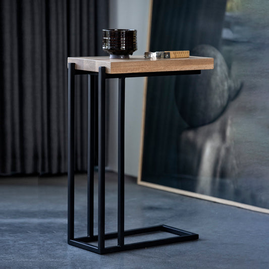 Luka Solid Oak C-Shaped Side Table