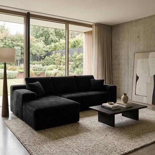 Calloway Modular Cloud Sectional Sofa – 107" L-Shaped Corduroy Sofa – view 2