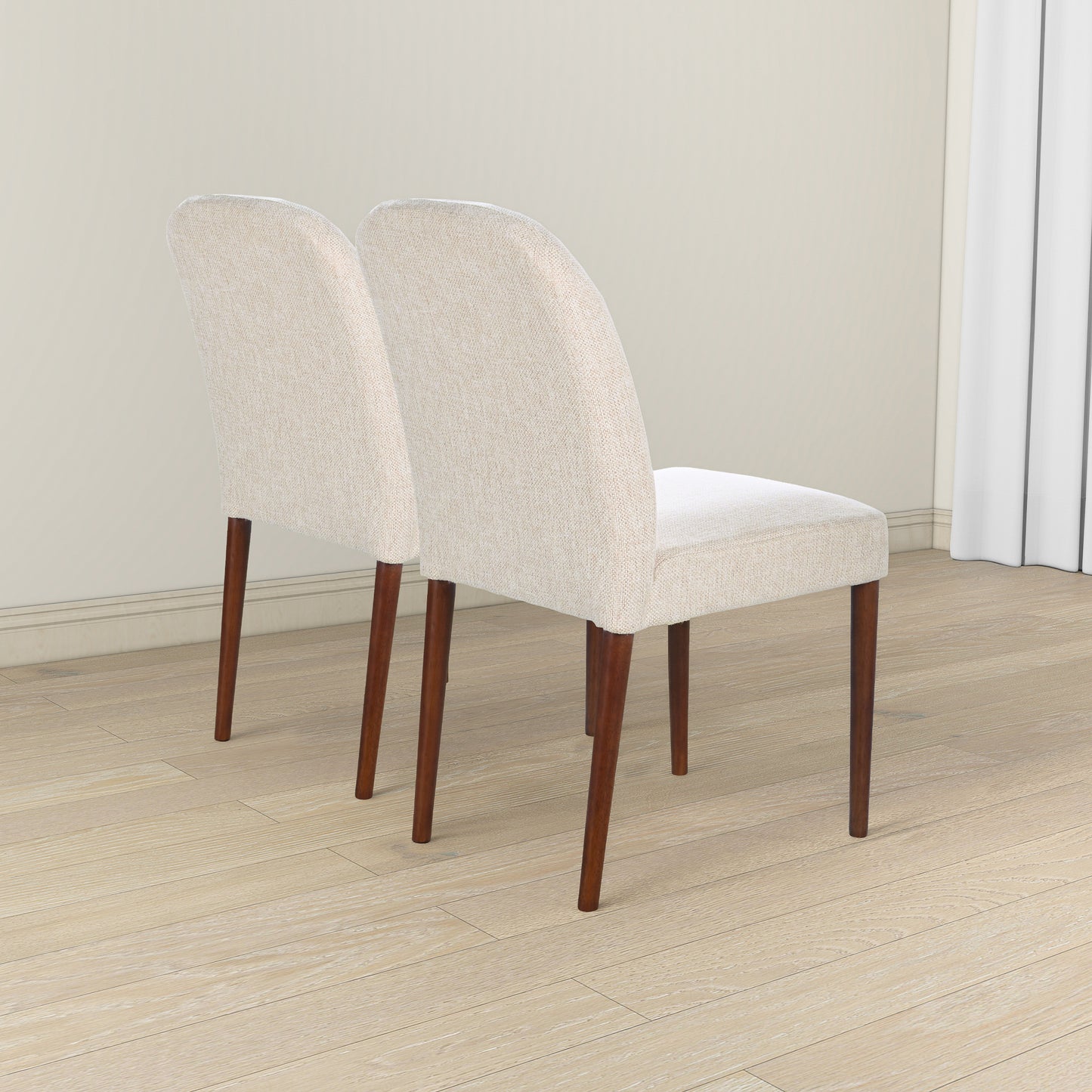 Capri Beige Linen Blend Dining Chair – 24.6" Mid-Century Modern Dining Chair – view 6