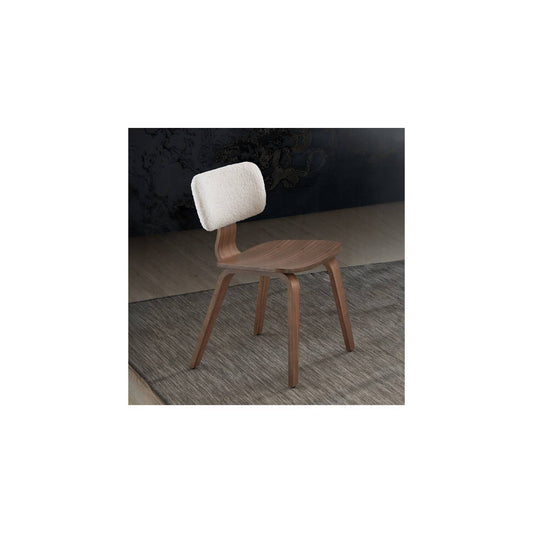 Casson White Boucle & Walnut Finish Side Chair (Set of 2) – view 2