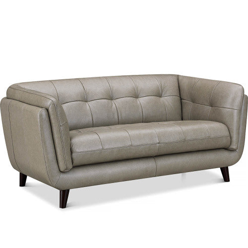 Solana MCM Tufted Top-Grain Leather Sofa Loveseat 70W (2 Color Options)