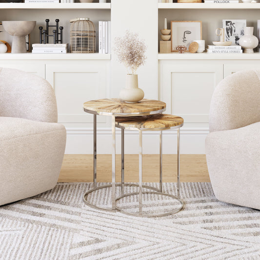 Bari Natural Nesting Table Set (2-Piece)