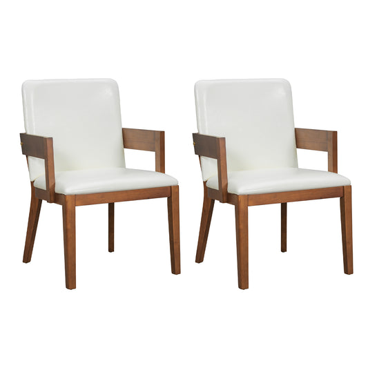 Corvin Walnut PU Leather Dining Chair – 23.4"W Dining Chair – view 2