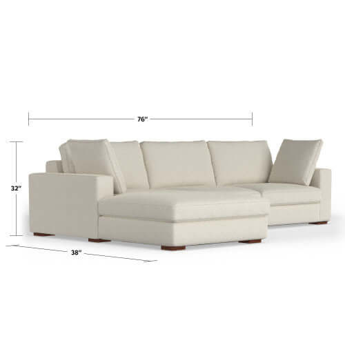 Charlie Modern Deep Seat Sectional Chaise Sofa 122"