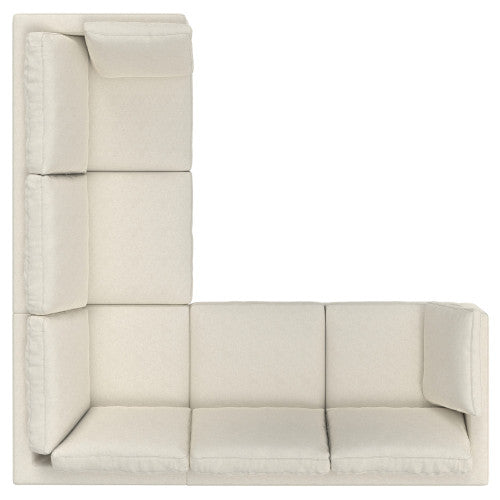 Ava MCM Cream Symmetrical Corner Sofa Sectional 102"