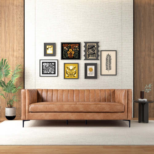 Angelina Midcentury Channel Tufted Sofa 84" (6 Colors)