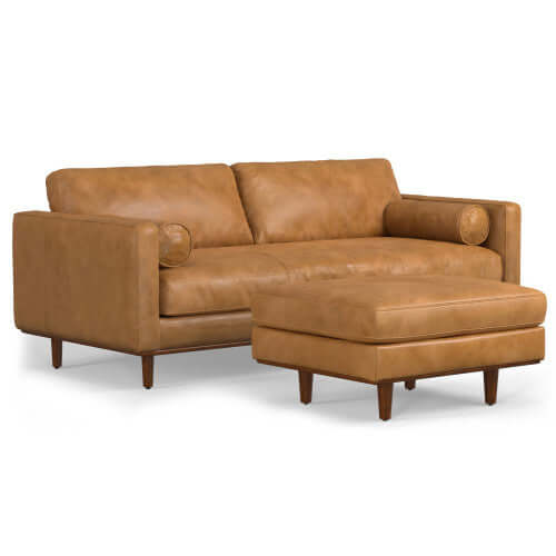 Morrison MCM Leather Sofa 89' (2 Colors)