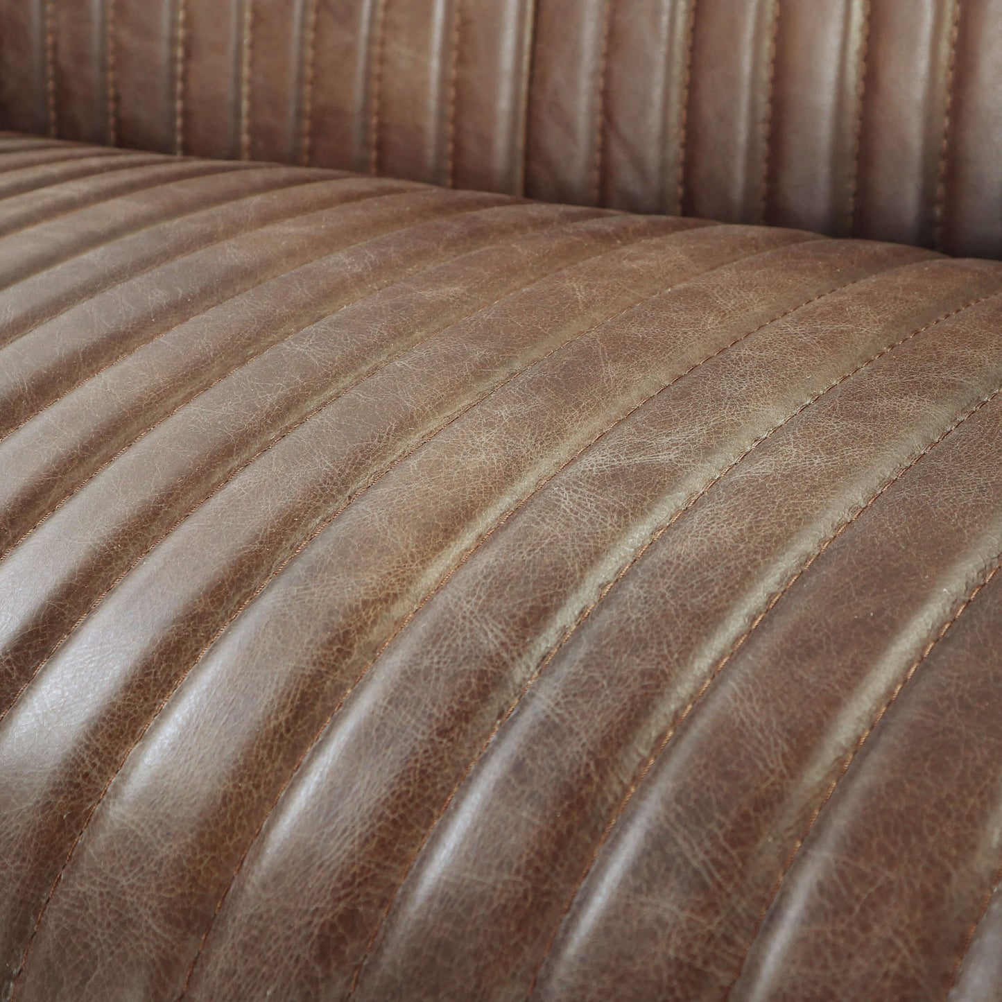 Brancaster Retro Inspired Lounge Chair in Brown Top Grain Leather & Aluminum - Revel Sofa