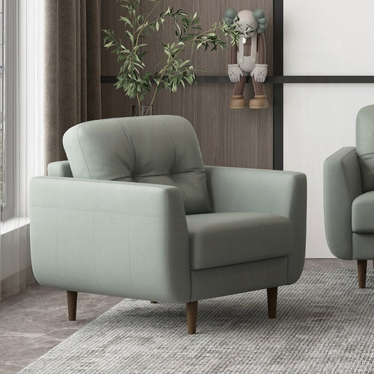 Radwan Dark Green Leather Chair – 37" Chair
