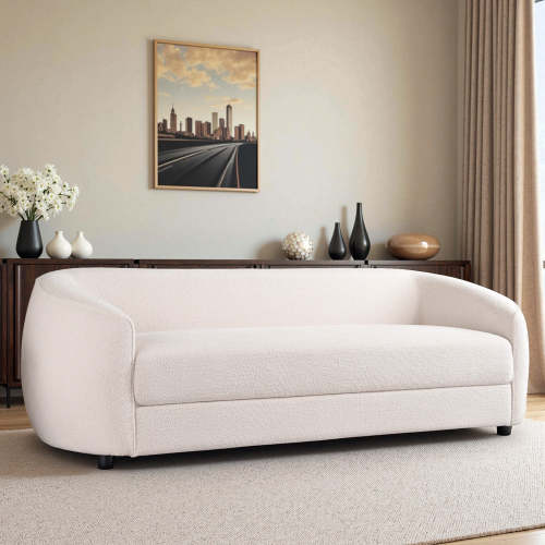 Melinda Modern Boucle Fabric Sofa 87”