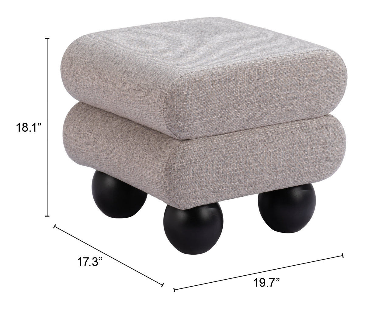 Davao Gray Ottoman