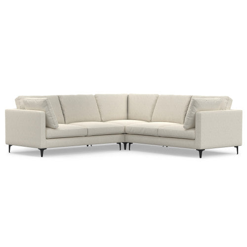 Ava MCM Cream Symmetrical Corner Sofa Sectional 102"