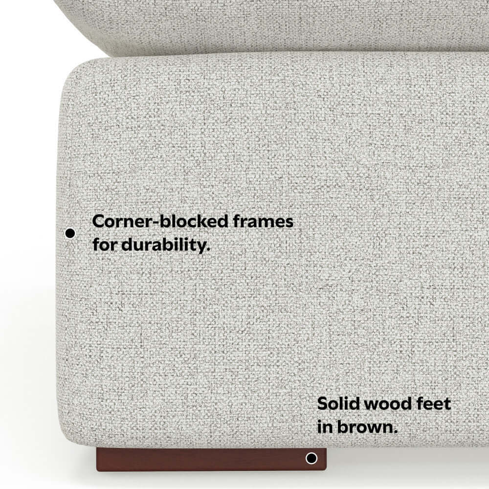 Jasmine Modern Grey Low Profile Cloud Modular Sofa 88'