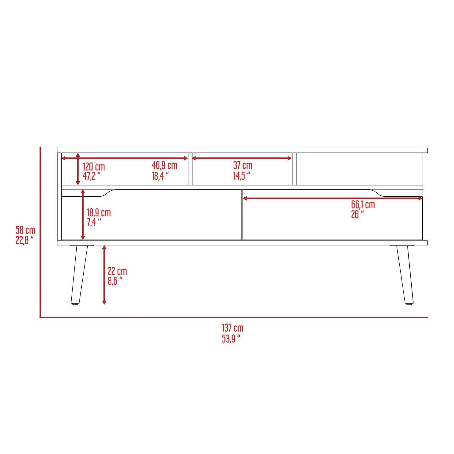 Dorian Brown Particle Board TV Stand – 53.9" TV Stand – view 7