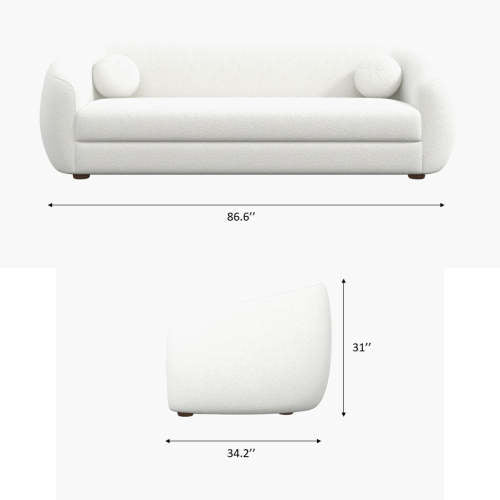 Melinda Modern Boucle Fabric Sofa 87”