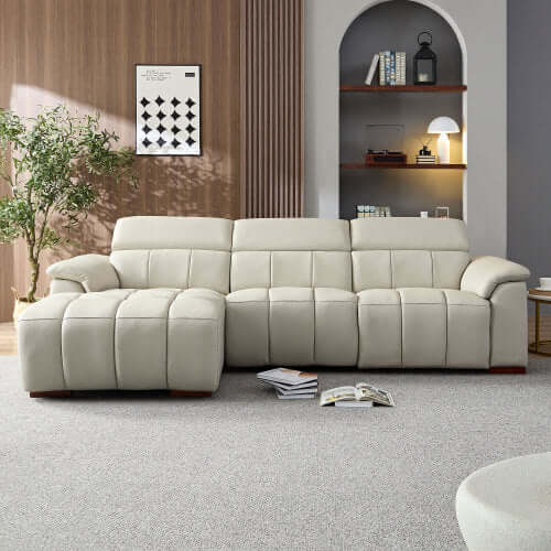 Modern Leather Chaise Sofa Sectional 113" (2 Colors)