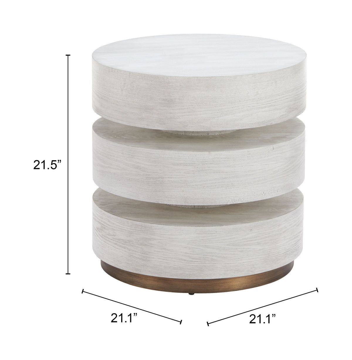 Laha Oak White Side Table