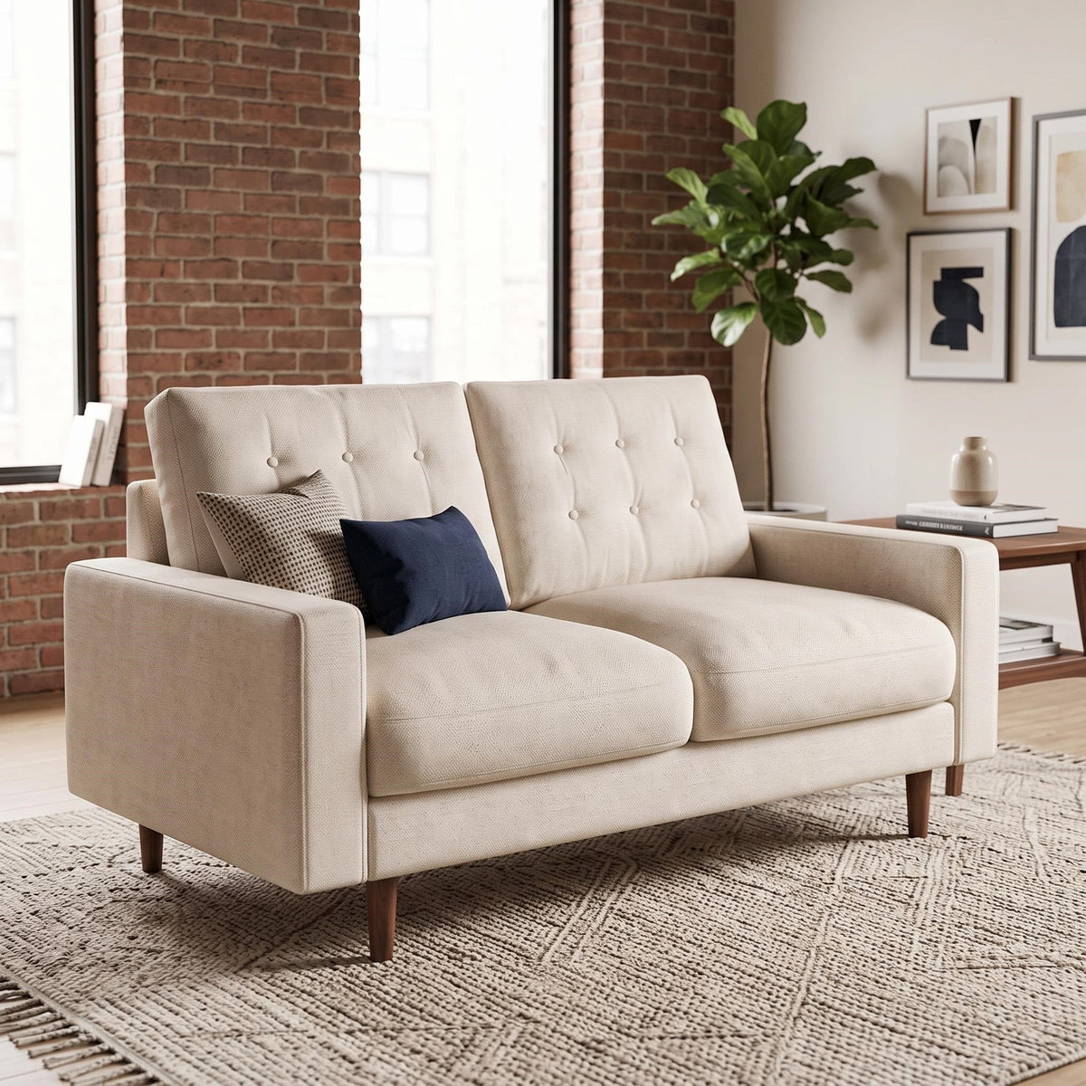 Noemi Tufted Fabric Sofa