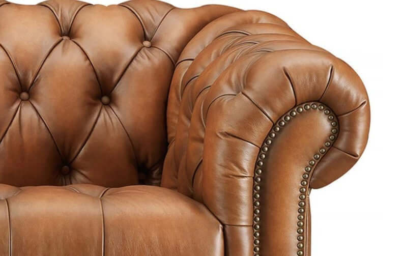 York Chesterfield Genuine Leather Sofa Loveseat 70'