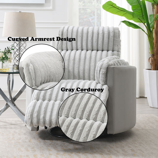 Emee Gray Corduroy Recliner – 40"W Recliner – view 2