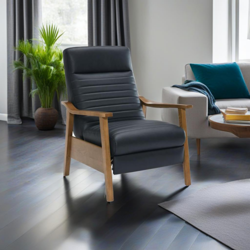 Asher MCM Faux Leather Push-Back Recliner (3 Colors)