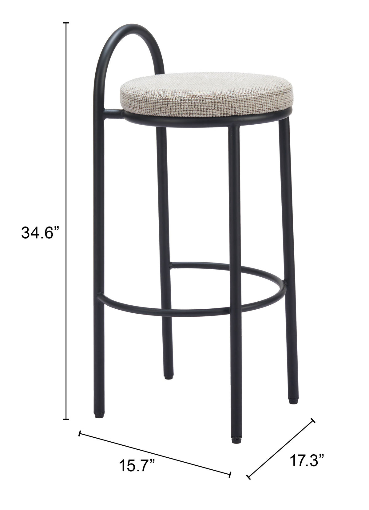 Sisal Beige Tweed Barstool (Set of 2)