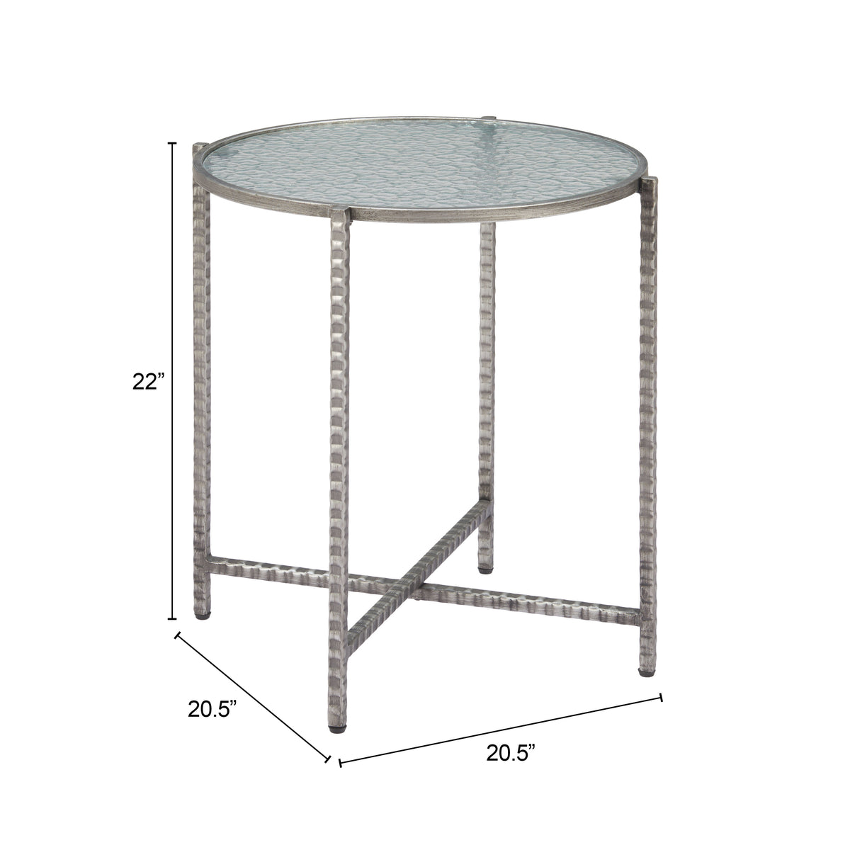 Vetro Silver Side Table