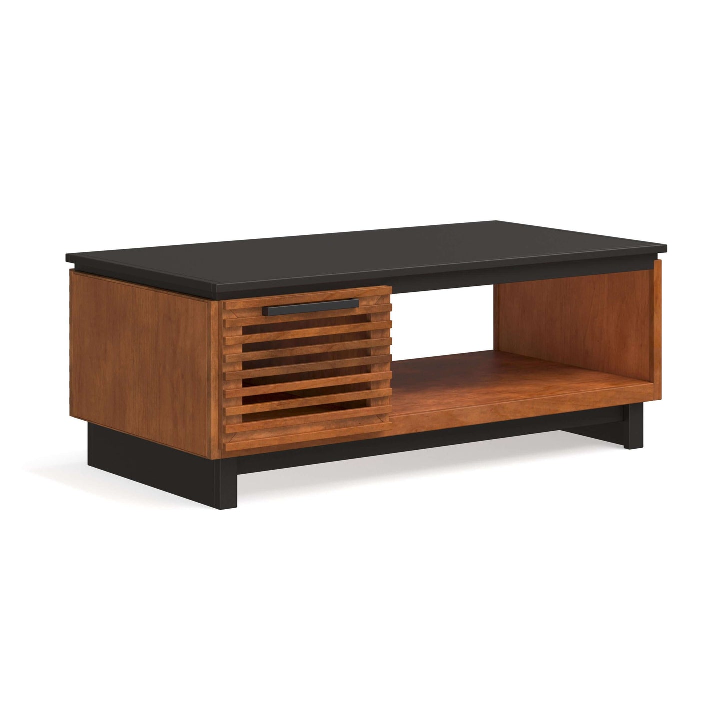 Scandinavian Inspired Solid Wood Graceland Coffee Table, Black with Bourbon Finish 47" - Revel Sofa