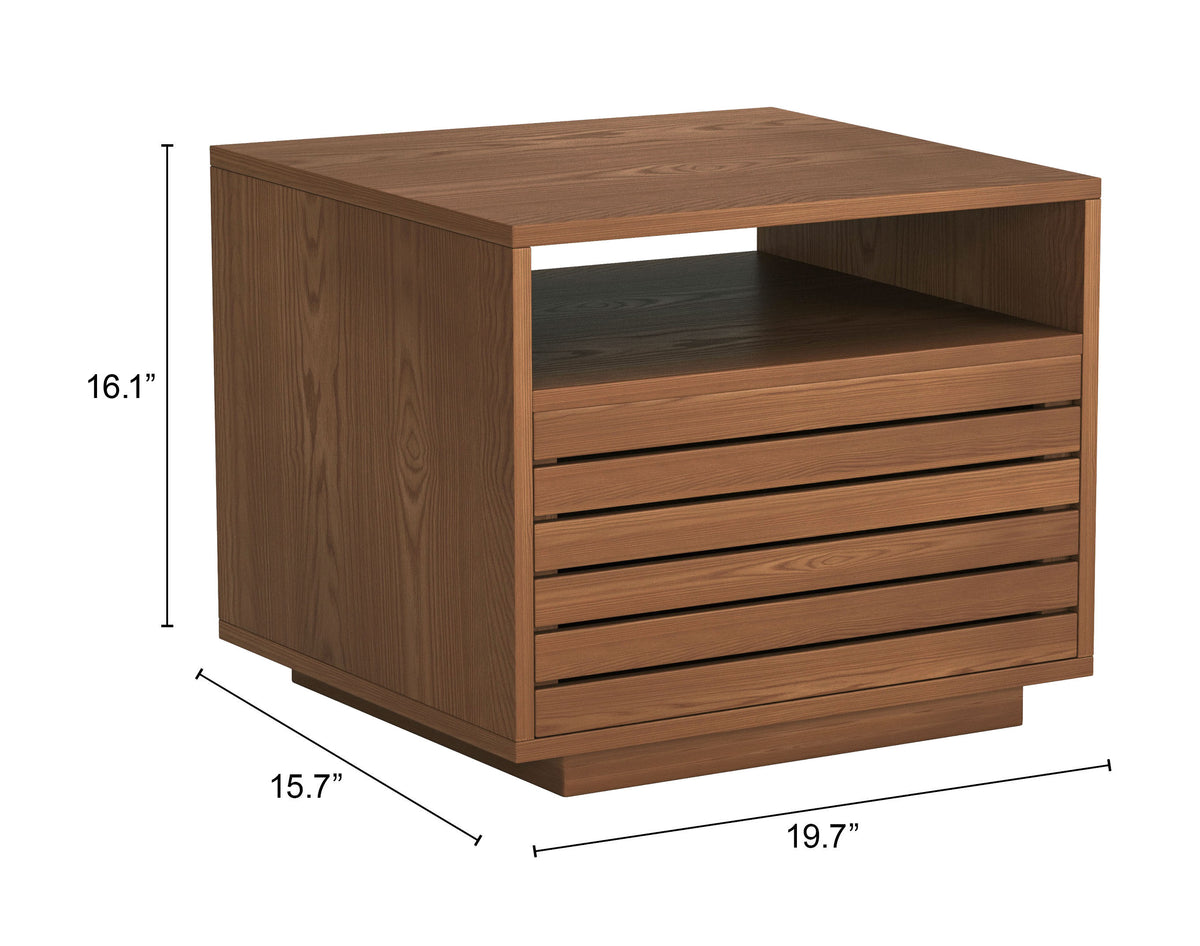 Slit Walnut Nightstand