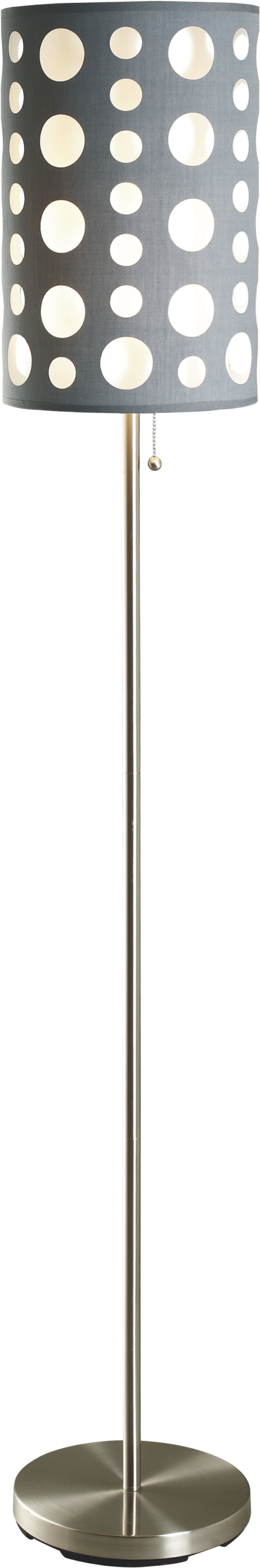 Halden Grey & White Retro Floor Lamp – 62" Two-Tier Shade Floor Lamp – view 5