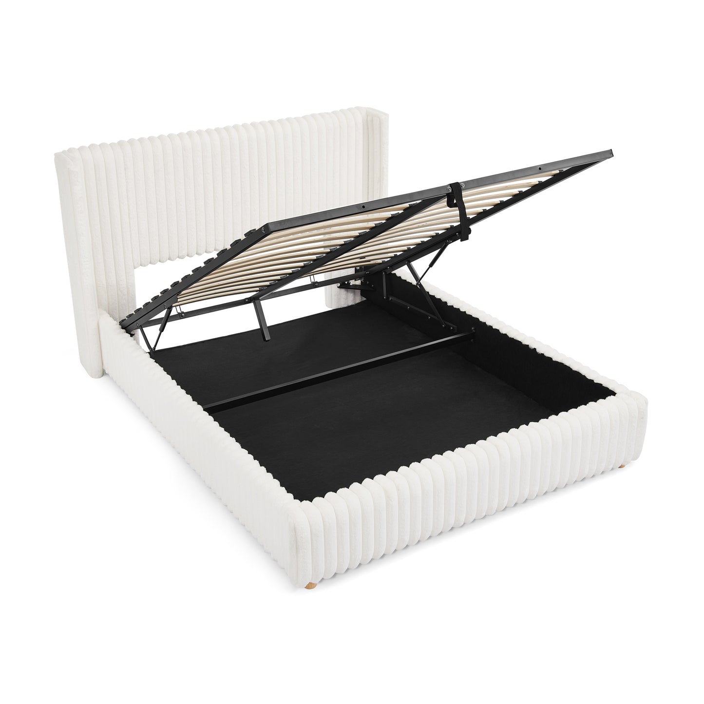 Isolde Storage Bed – Queen Faux Fur with Gas Lift Storage – view 14