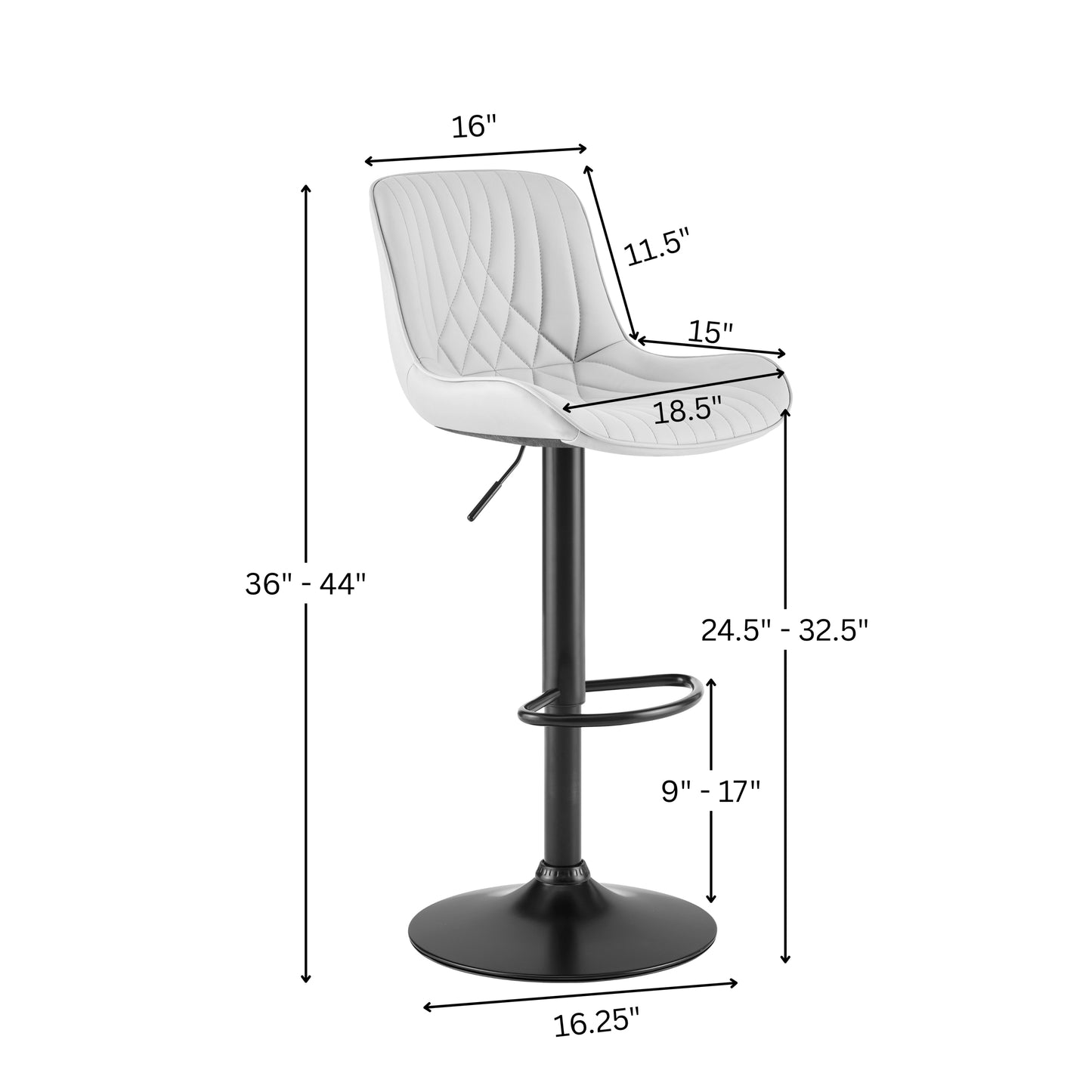Kovyn Contemporary Adjustable Barstool – Set of 2, Camel Faux Leather – view 11