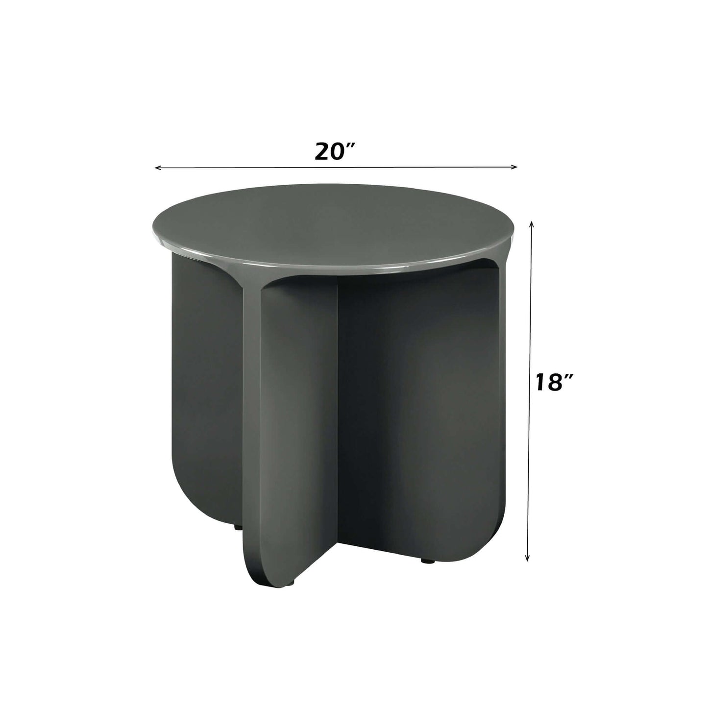 Lamond Teal High Gloss End Table – 20” Modern Side Table with sleek design and dimensions 20" x 18".