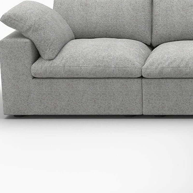 Linen Blend Modular L-Shaped Corner Sectional Sofa 120" | Modern Washable Sectional in gray fabric with plush cushions