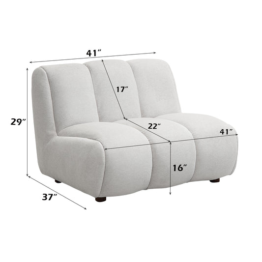 Manilla Ivory White Linen Accent Chair – 41"W Accent Chair – view 2