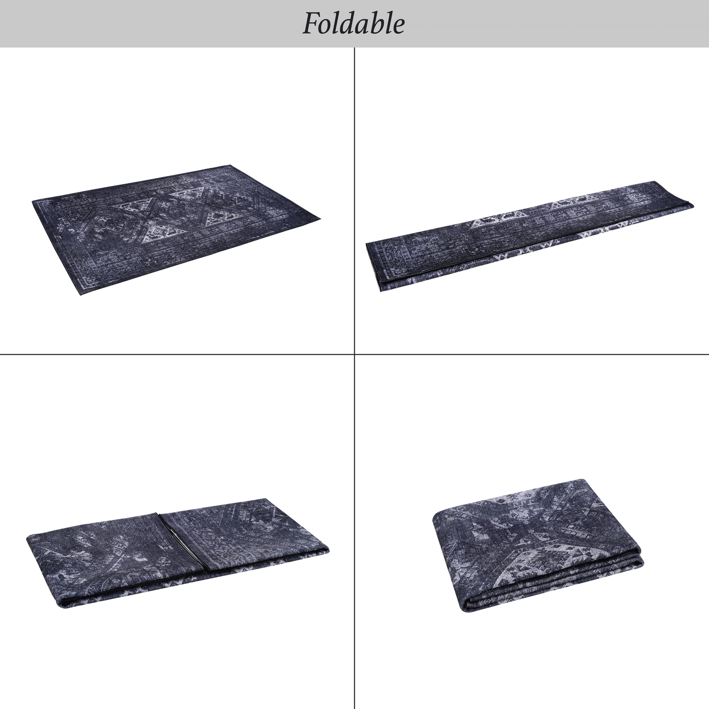 Maval Black & Gray Polyester Area Rug – 96" Area Rug – view 8