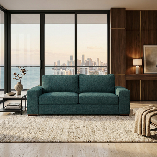 Modena Sofa 92" – Made in USA Square-Arm Sofa (7 Fabrics) – view 4