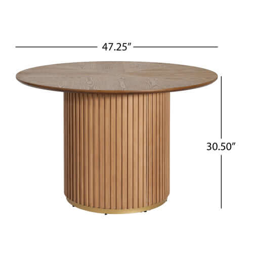 Round Pedestal Dining Table – 47.25” Modern Round Dining Table (3 Colors) with a stylish wood finish.