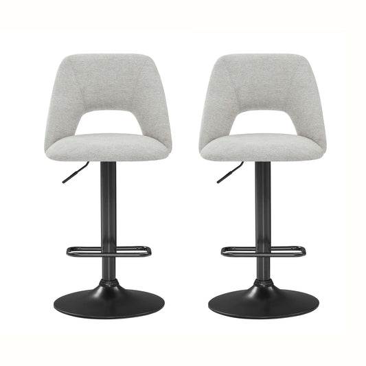 Nuvia Adjustable Barstool Set – 36" Gray Swivel Barstools (Set of 2)