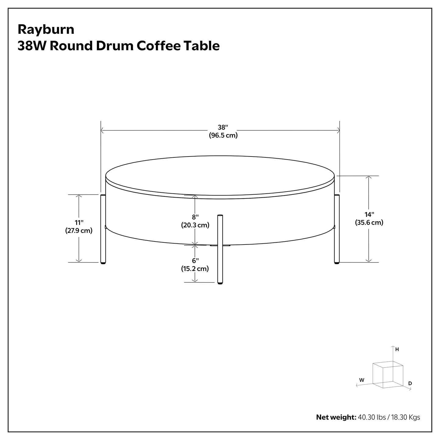 Rayburn Walnut Brown Wood Coffee Table – 38" Coffee Table – view 7