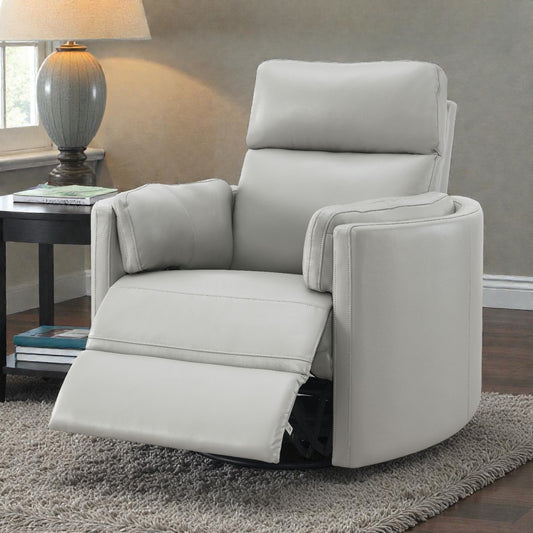 Sagen Gray Faux Leather Recliner – 40"W Recliner – view 2
