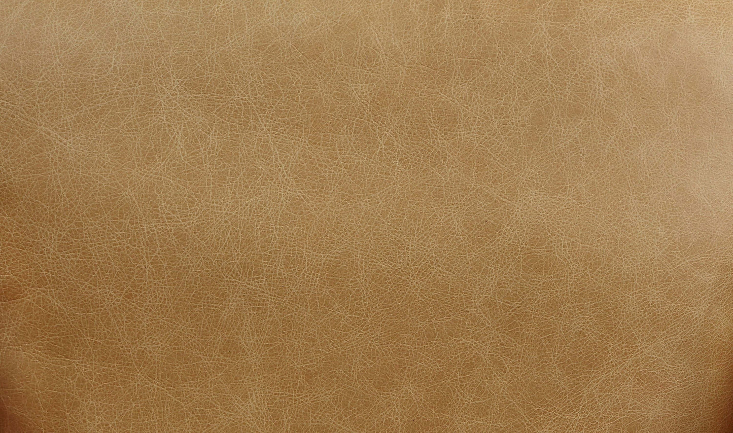 Pippin Morocco Top-Grain Leather Rocking Chair – Chrome Encased Modern Accent Rocker brown leather close-up.
