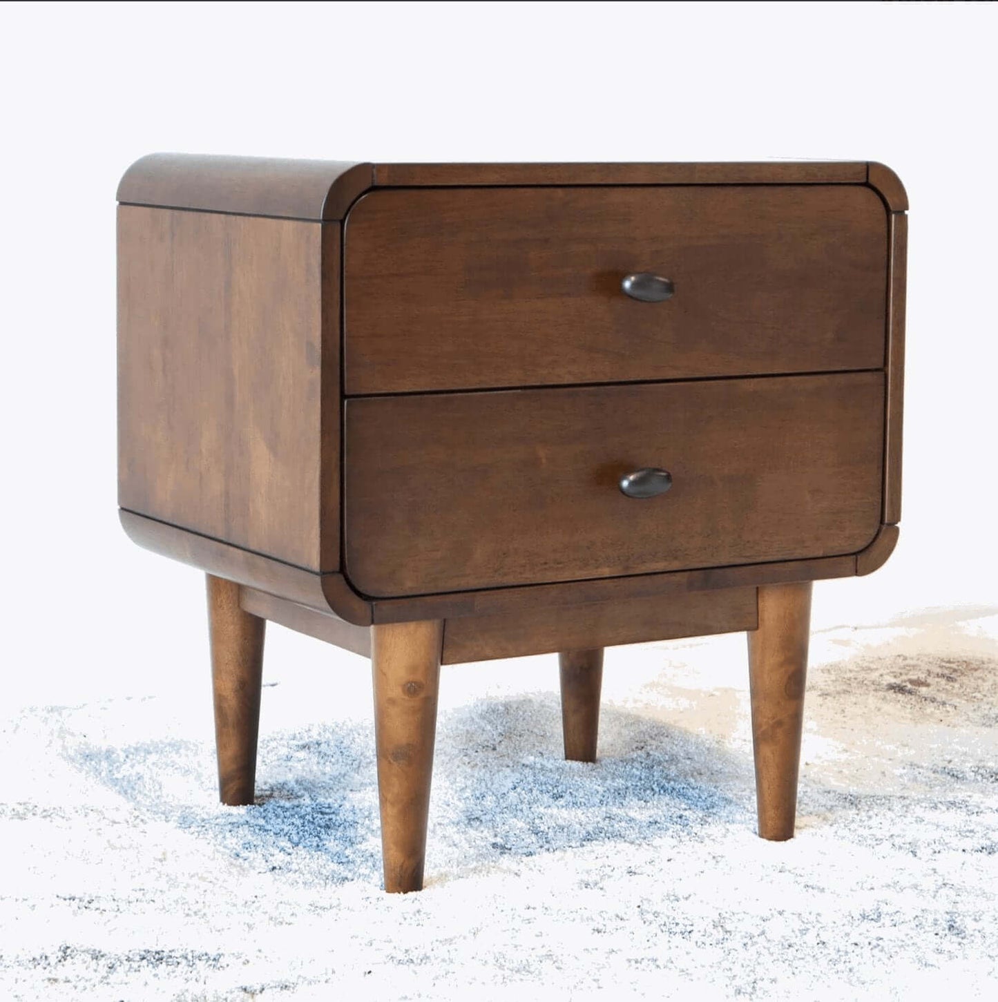 Alexa MCM Styled Wood Nightstand 2 Drawer - Revel Sofa