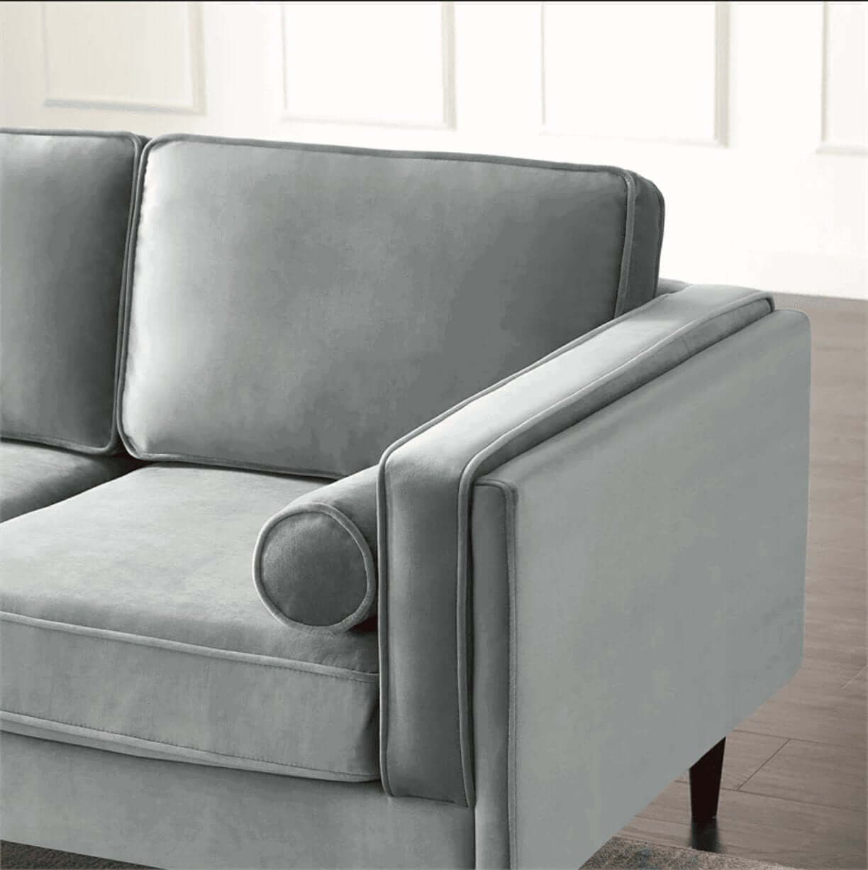Amber MCM Styled Velvet Sofa Couch 86" - Revel Sofa