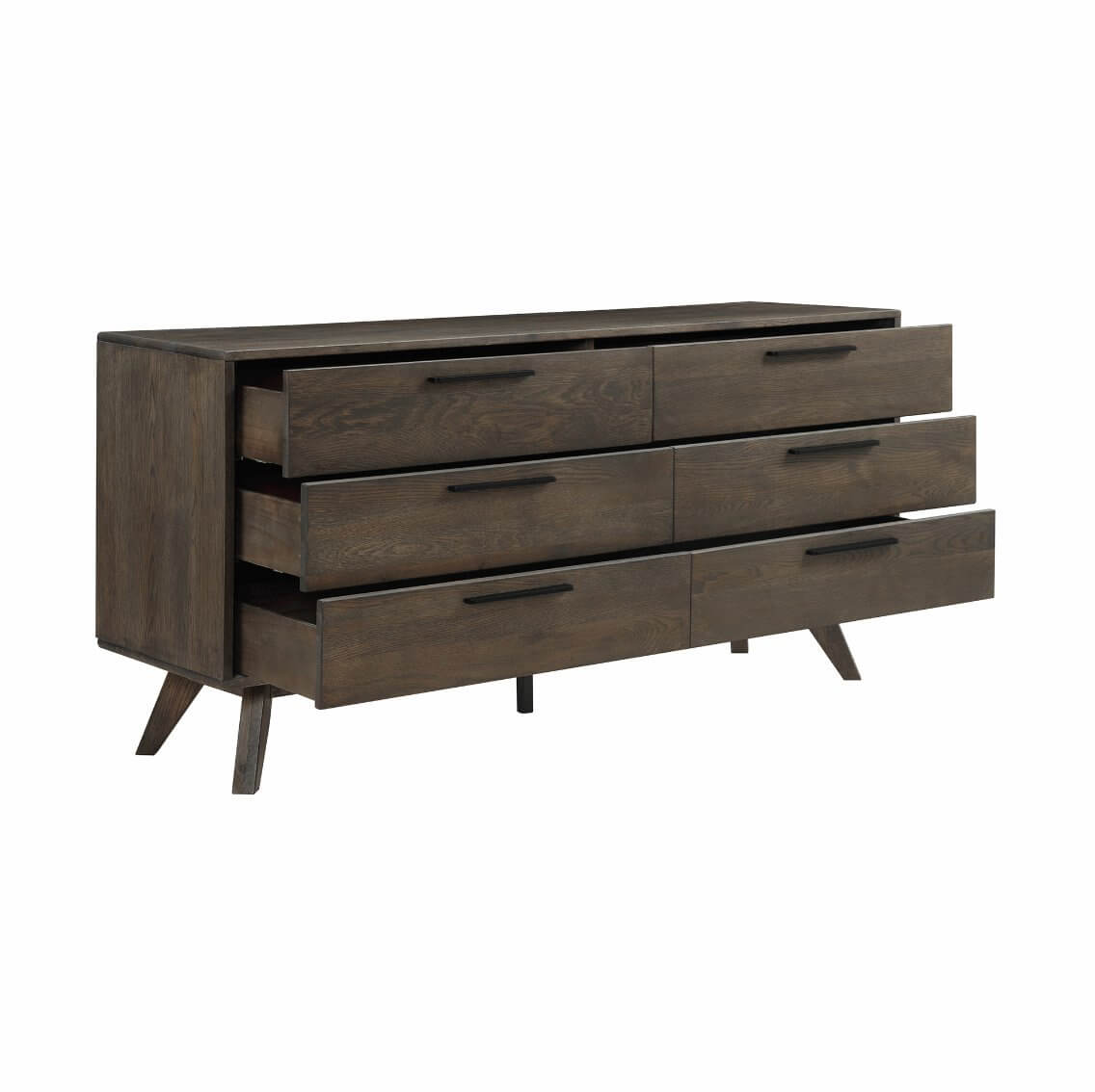 Astoria MCM Solid Oak Wood Dresser 6 Drawers - Revel Sofa