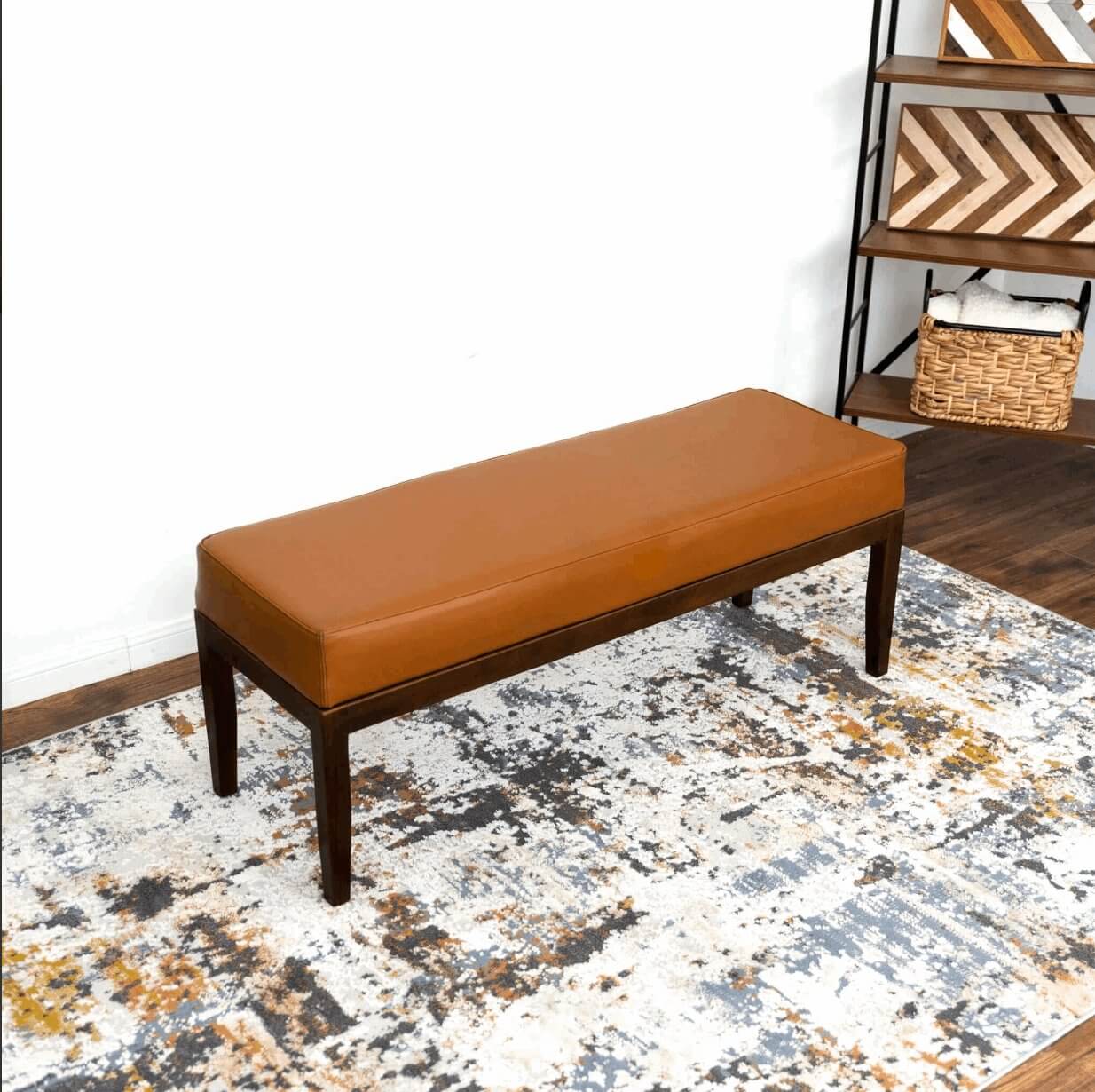 Austin MCM Genuine Leather Bench - Revel Sofa